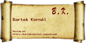 Bartek Kornél névjegykártya