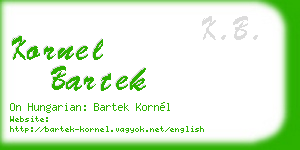 kornel bartek business card